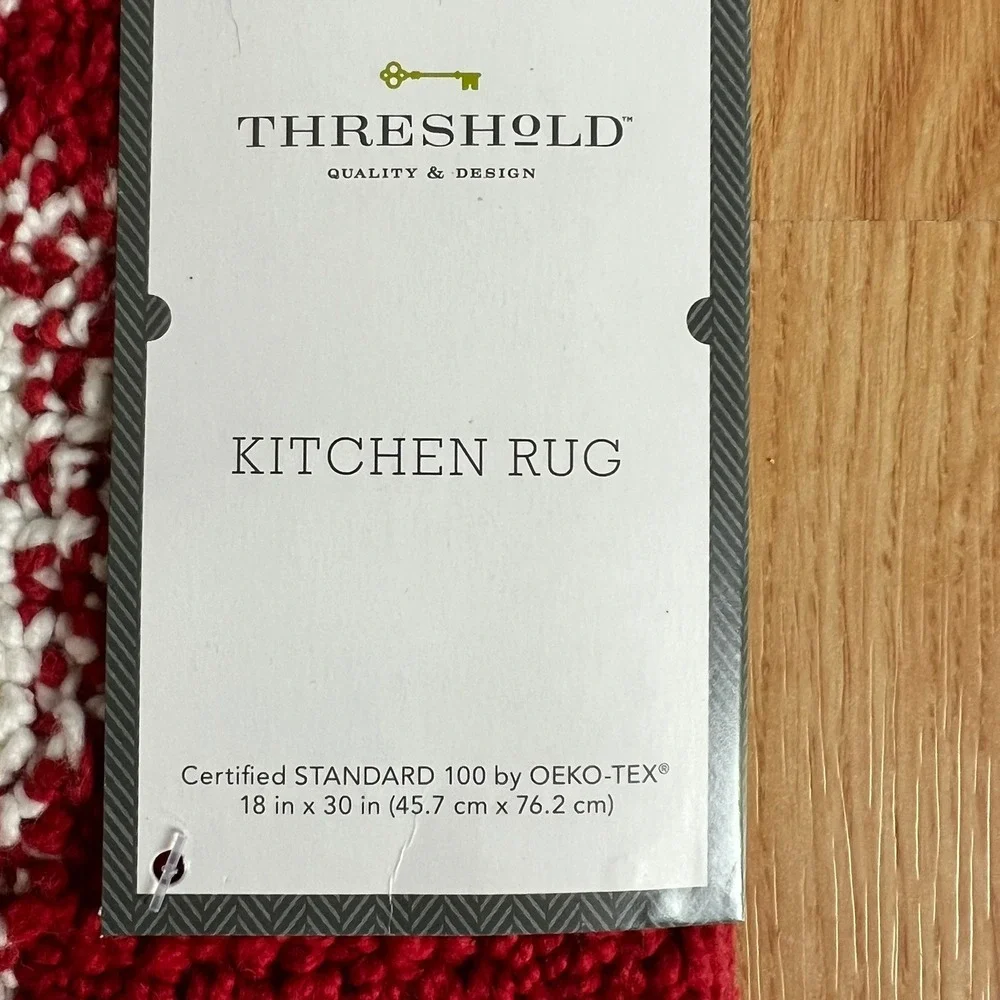 Threshold Kitchen Rug Unisex 18x30 Red Brand New Buffalo Check Cotton Plaid